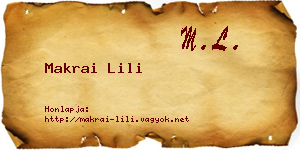 Makrai Lili névjegykártya